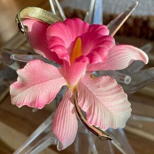 Vintage Celluloid Orchid Pin